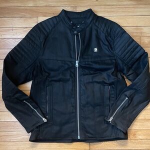 G-Star Men's Black Biker Jacket Large